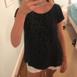 Calypso navy sequin top